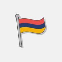 ilustração do modelo de bandeira da armênia vetor