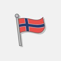 ilustração do modelo de bandeira da noruega vetor