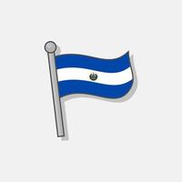 ilustração do modelo de bandeira de el salvador vetor