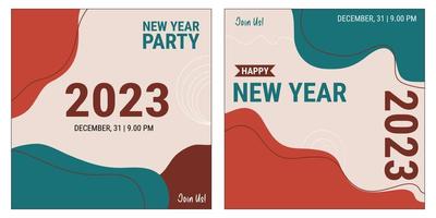 2023 feliz ano novo coleção de modelos de postagem de mídia social. web banner e flyer design ilustração vetorial. vetor eps10