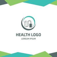 design de logotipo de saúde com vetor de tipografia