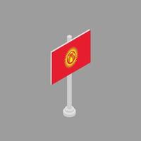ilustração do modelo de bandeira do quirguistão vetor