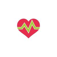 vetor de ícone de símbolo de pulso verde coração