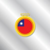 ilustração do modelo de bandeira de taiwan vetor