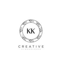 kk carta inicial modelo de logotipo de flor vetor arte vetorial premium