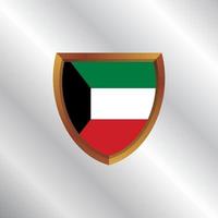 ilustração do modelo de bandeira do kuwait vetor