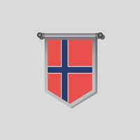 ilustração do modelo de bandeira da noruega vetor