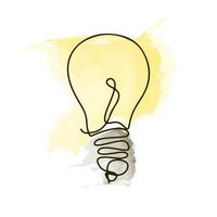 lâmpada pintada à mão. conceito de ideia desenhada de mão. ilustração vetorial de estoque. vetor