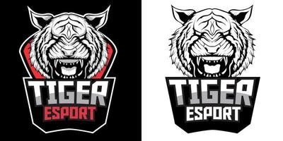 design de mascote de logotipo de esport de tigre vetor