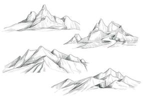 desenho à mão desenho de paisagem de montanha vetor
