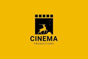 modelo de design de logotipo de cinema de produção de filme vetor