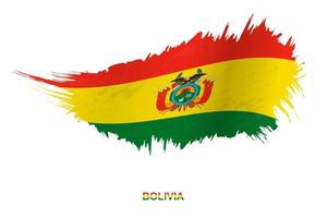 bandeira da bolívia em estilo grunge com efeito acenando. vetor