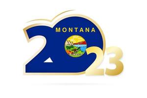 ano 2023 com padrão de bandeira de montana. vetor