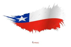 bandeira do chile em estilo grunge com efeito acenando. vetor