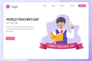 conjunto de ícones do dia mundial dos professores. estilo de modelo de vetor plano adequado para página de destino da web.