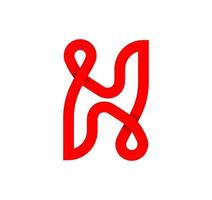letra h sinal do infinito. letra vermelha cíclica h. loop infinito natural moderno. design corporativo de logotipo futurista. vetor