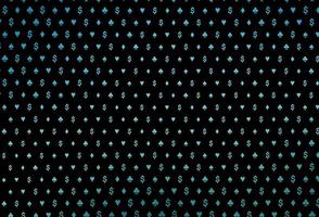 padrão de vetor azul escuro com símbolo de cartas.