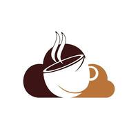 design de ícone de logotipo de nuvem de café. xícara de café no design do logotipo da nuvem. vetor