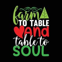 fazenda para mesa e mesa para alma tipografia estilo vintage design, ano novo, design retrô de natal vetor