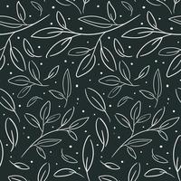 a textura das folhas com linhas brancas sobre um fundo azul com pontos. desenho abstrato em um tema botânico. é usado para impressão em têxteis e papel. embalagem de presente. vetor