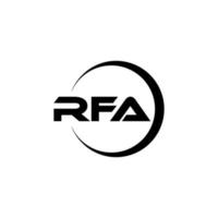 design de logotipo de carta rfa no ilustrador. logotipo vetorial, desenhos de caligrafia para logotipo, pôster, convite, etc. vetor