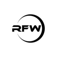 design de logotipo de carta rfw no ilustrador. logotipo vetorial, desenhos de caligrafia para logotipo, pôster, convite, etc. vetor