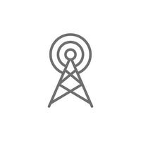 antena transmissora de vetor cinza eps10 ou ícone de transmissão isolado no fundo branco. símbolo de contorno da torre wifi em um estilo moderno simples e moderno para o design do seu site, logotipo e aplicativo móvel