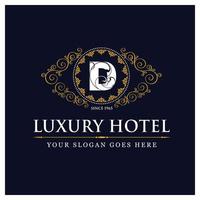 design de hotel de luxo com logotipo e vetor de tipografia