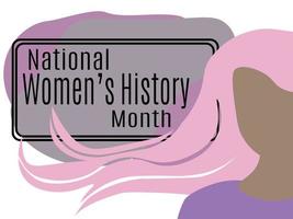 mês nacional da história das mulheres, ideia para pôster horizontal, banner, panfleto, folheto ou cartão postal vetor