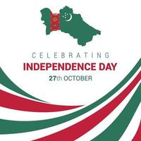 vetor de cartão de design do dia da independência do turquemenistão