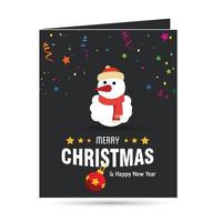 cartão de feliz natal com fundo escuro com design criativo e vetor de tipografia
