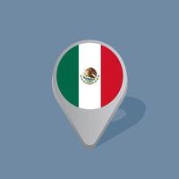 ilustração do modelo de bandeira do méxico vetor