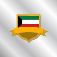 ilustração do modelo de bandeira do kuwait vetor