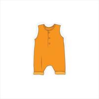 macacão sem mangas de bebê em design de cor laranja para design de modelo de fundo de bebê vetor
