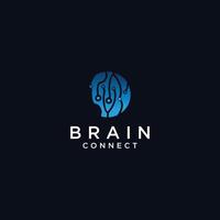 modelo de design de ícone de logotipo de cérebro de liberdade vetor plana