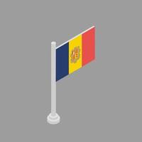 ilustração do modelo de bandeira de andorra vetor