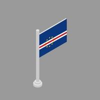 ilustração do modelo de bandeira de cabo verde vetor