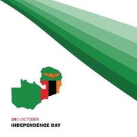 vetor de cartão de design do dia da independência da zâmbia
