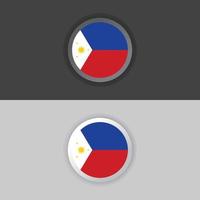 ilustração do modelo de bandeira das filipinas vetor