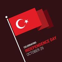 vetor de cartão de design do dia da independência da turquia