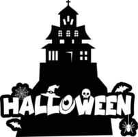 design de halloween com tipografia e ilustração vetorial de fundo branco vetor