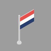 ilustração do modelo de bandeira da holanda vetor