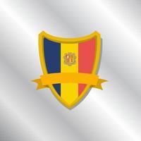 ilustração do modelo de bandeira de andorra vetor