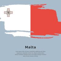 ilustração do modelo de bandeira de malta vetor