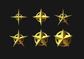 Conjunto de ícones de vetor de estrelas 3D