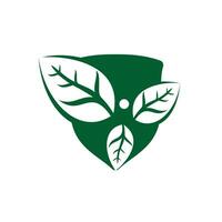 homem saudável e deixa design de logotipo de vetor de figura. sinal de conceito de produto ecológico e biológico. símbolo de ecologia. ícone de caráter humano. logotipo para spa, saudável, natureza e etc.