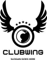 modelo de logotipo de vetor de asa de clube, carro, motocicleta e automotivo