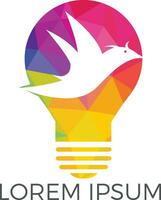 design de logotipo de ideia de lâmpada de pássaro inteligente. conceito de design de logotipo de pássaro criativo. vetor