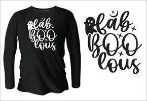 design de camiseta fab-boo-lous com vetor