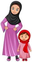 cartoon mãe e filha do oriente médio vetor